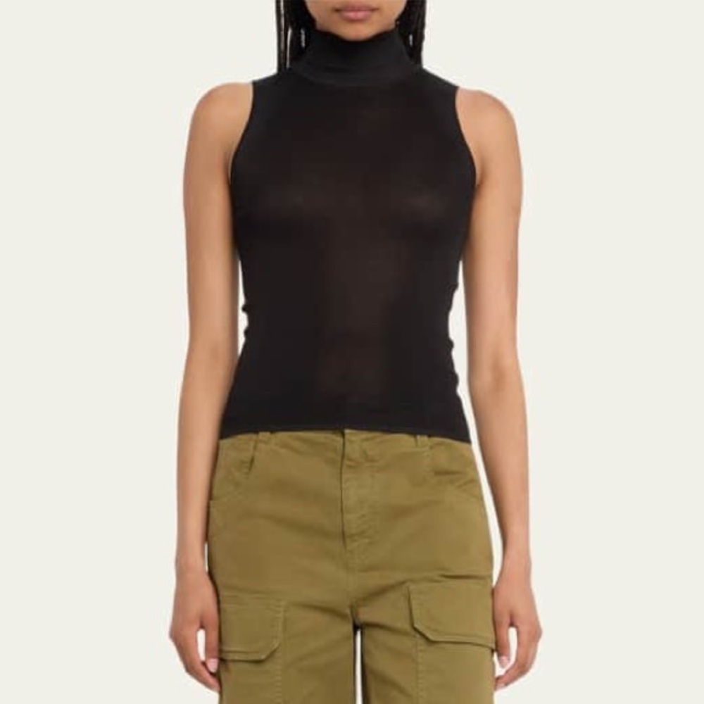 Nili Lotan Top Ramsey Sleeveless Silk Knit Sweater Top Sz S